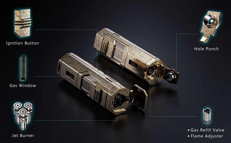 MAXFIVE Mini Lightsaber 3 Burner Jet Lighter