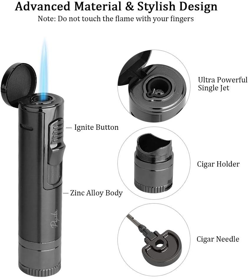 Single Burner Mini Lightsaber Jet Lighter with Pin & Holder