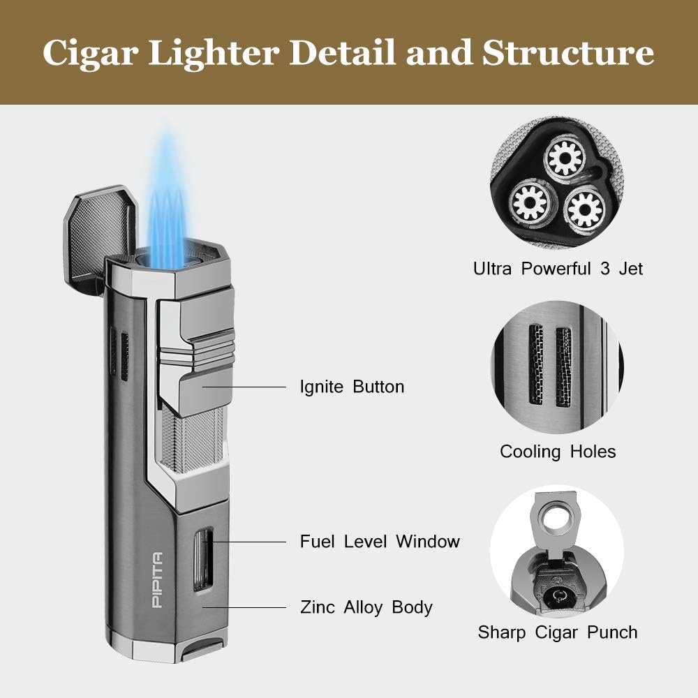 Sleek Modern Mini Lightsaber 3 Burner Jet Lighter
