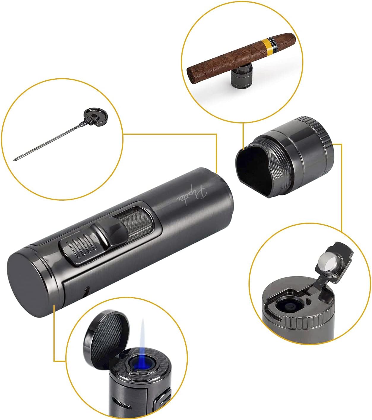 Single Burner Mini Lightsaber Jet Lighter with Pin & Holder