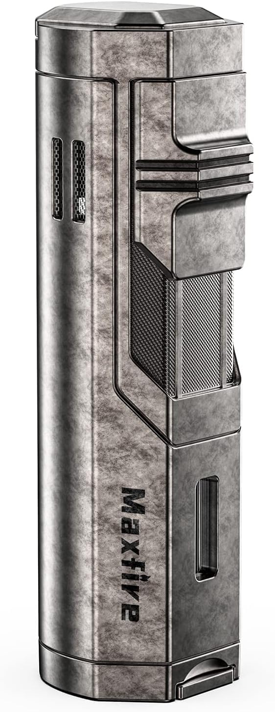 MAXFIVE Silver Mini Lightsaber 3 Burner Jet Lighter