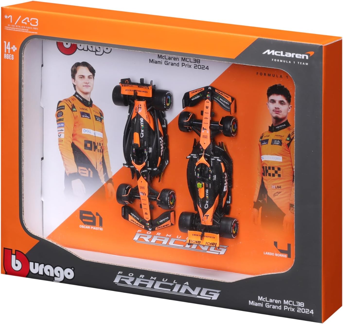 McLaren MCL38 Formula 1 Model Car 2024 Season
