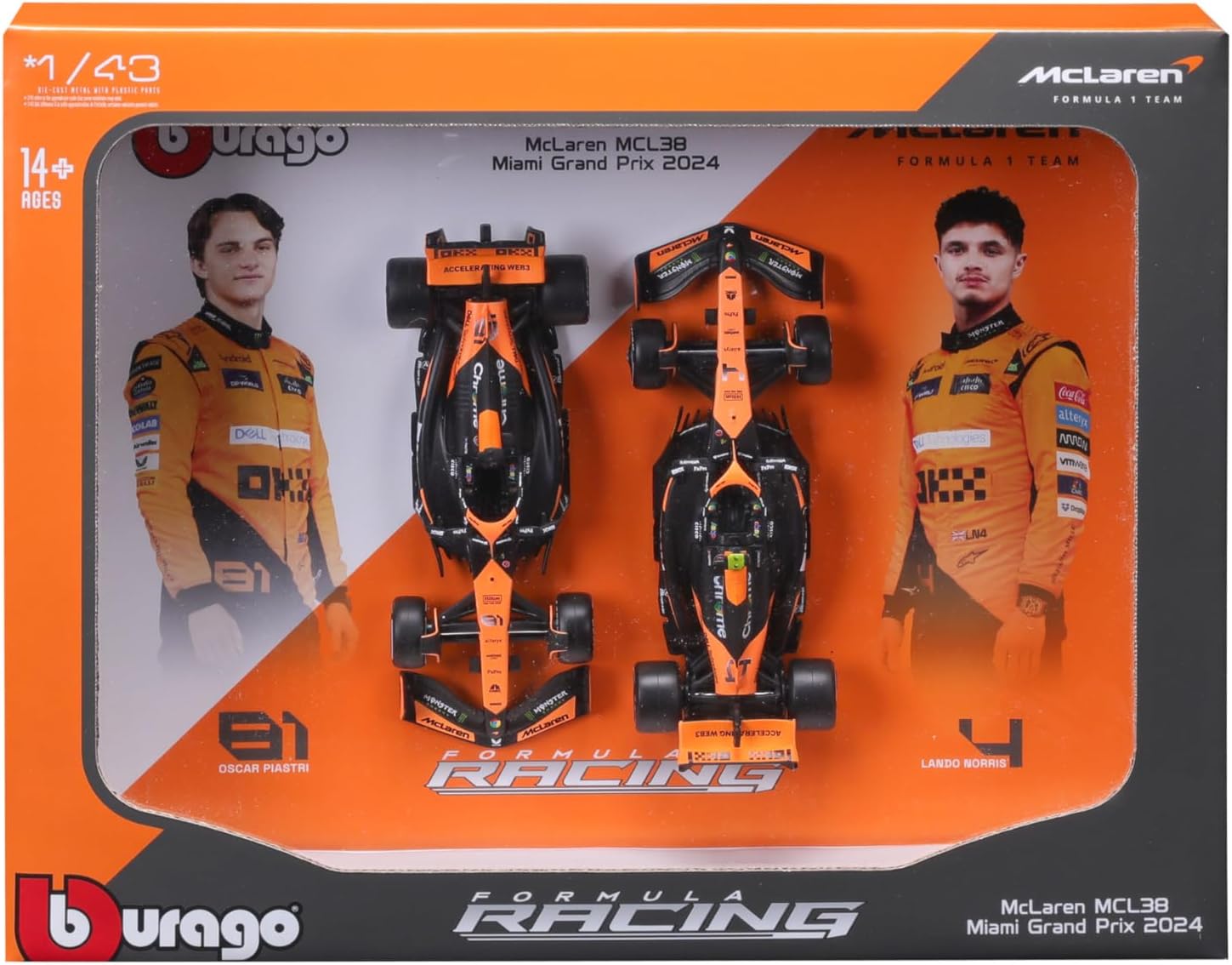 McLaren MCL38 Formula 1 Model Car 2024 Season