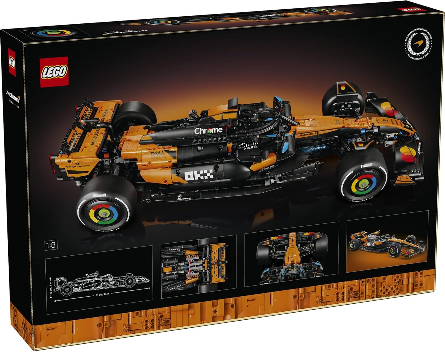 LEGO® Technic McLaren MCL39 F1® Car 42228 Model Kit - 2025 Authentic Livery - with Suspension, Steering, V6 Engine, DRS, Gearbox, Differential - Collectable for Motorsport Fans