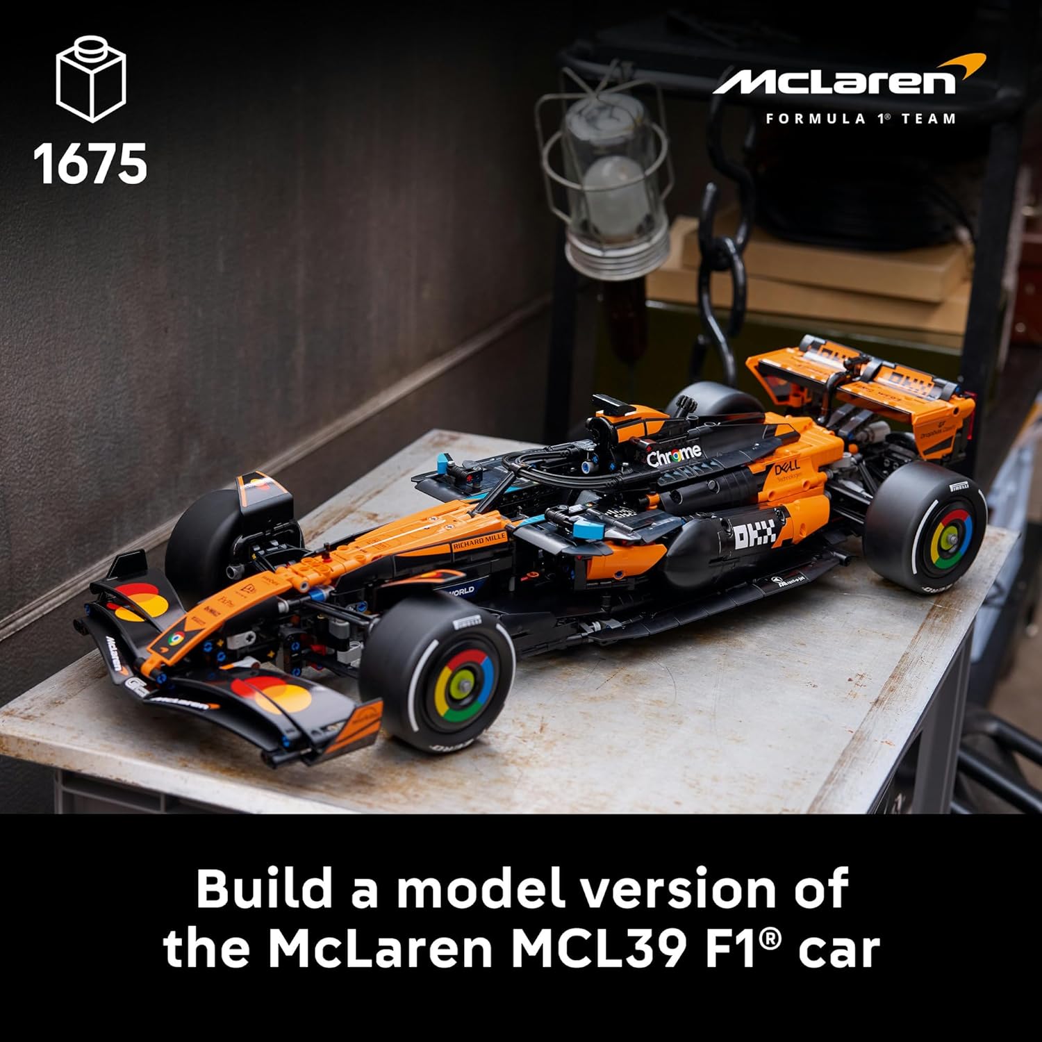 LEGO® Technic McLaren MCL39 F1® Car 42228 Model Kit - 2025 Authentic Livery - with Suspension, Steering, V6 Engine, DRS, Gearbox, Differential - Collectable for Motorsport Fans