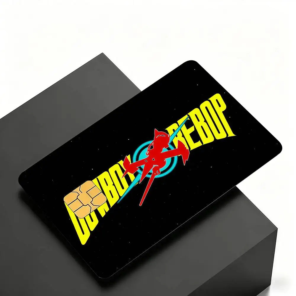 Anime C-CowboyES Cartoon B-BebopES Credit Skin Cover Card Stickers 4PCS Film Bus Pass Front Decoration Bank Debit Waterproof