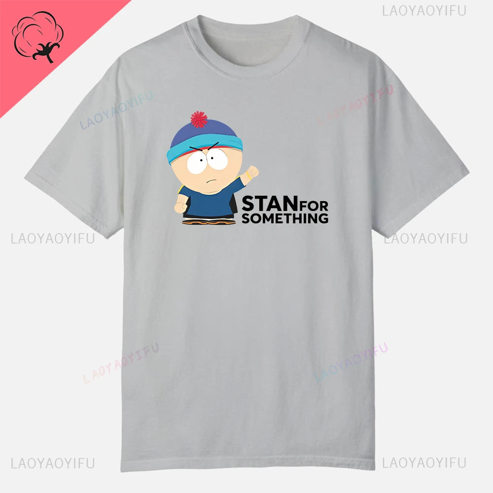 S-South Park Custom Clothes Funny Tops Printed Cotton Short Sleeve Plain Tees Clothing Men Streetwear Graphic T-shirt Quality