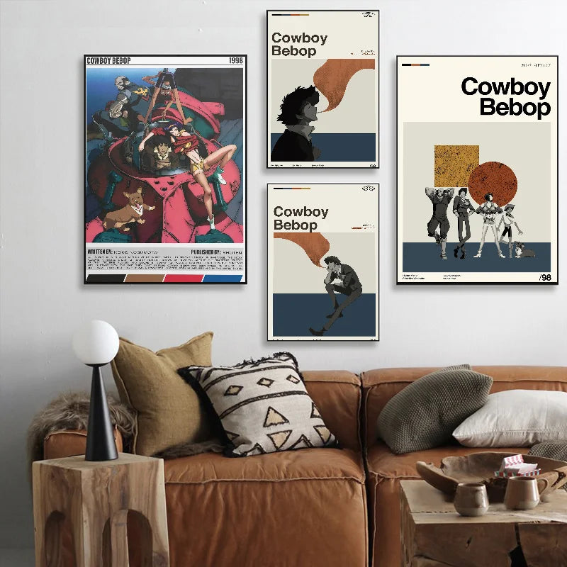Anime Cowboy Bebop Poster Self-adhesive Art Waterproof Paper Sticker Coffee House Bar Room Wall Decor