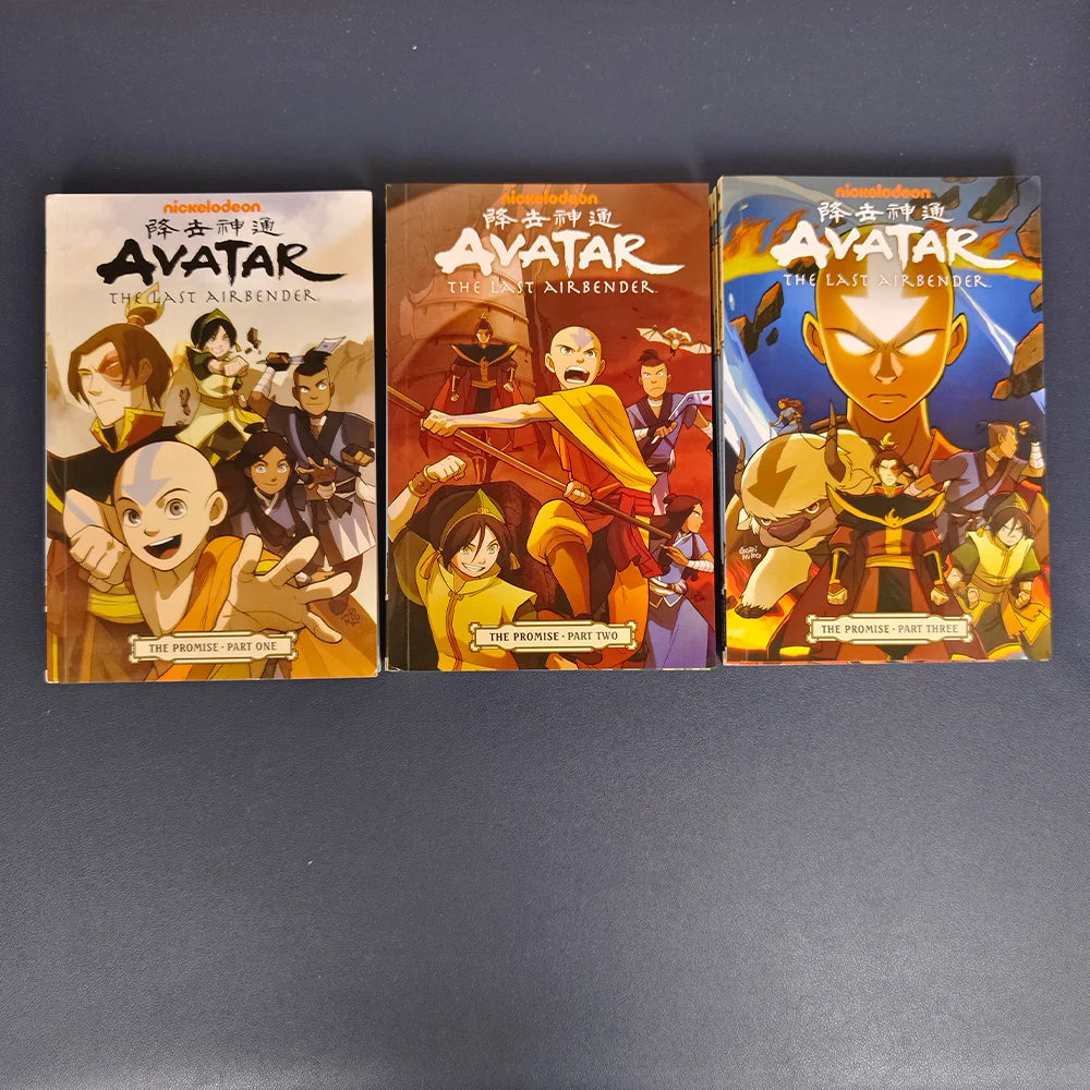 Avatar the Last Airbender Seasons 1/2 English Picture Book Set - Action Comedy Fantasy American Comics 3 Book Collection