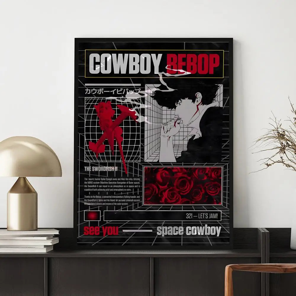 Anime C-Cowboy BebopS Poster HD Versatile Waterproof Wall Decor Self Adhesive Perfect for Any Room & Ideal Gift