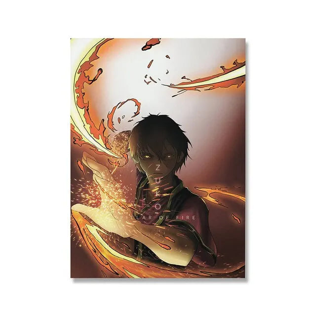 Avatar The Last Airbender Canvas Print  Minimalist Anime Wall Art Poster for Living Room Home Decor