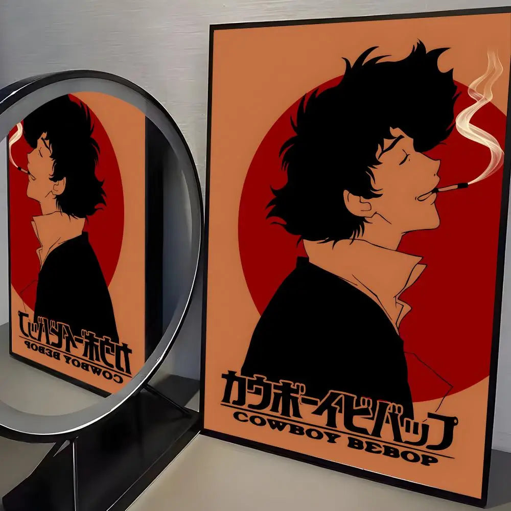 Anime C-cowboy Bebop Poster Modern PP Paper Wall Art Sticker Minimalist Decorative for Cafe Office Bar Home Wall Decor Gift