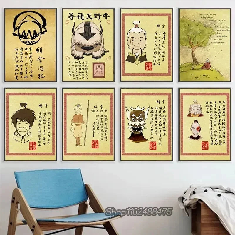 Classic Avatar The Last Airbender Poster Canvas Painting Posters and Prints Wall Art Picture For Living Room Decoration