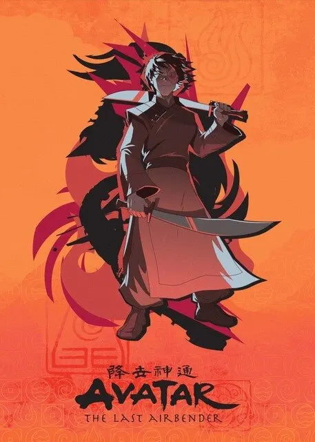 Avatar The Last Airbender Canvas Print  Minimalist Anime Wall Art Poster for Living Room Home Decor