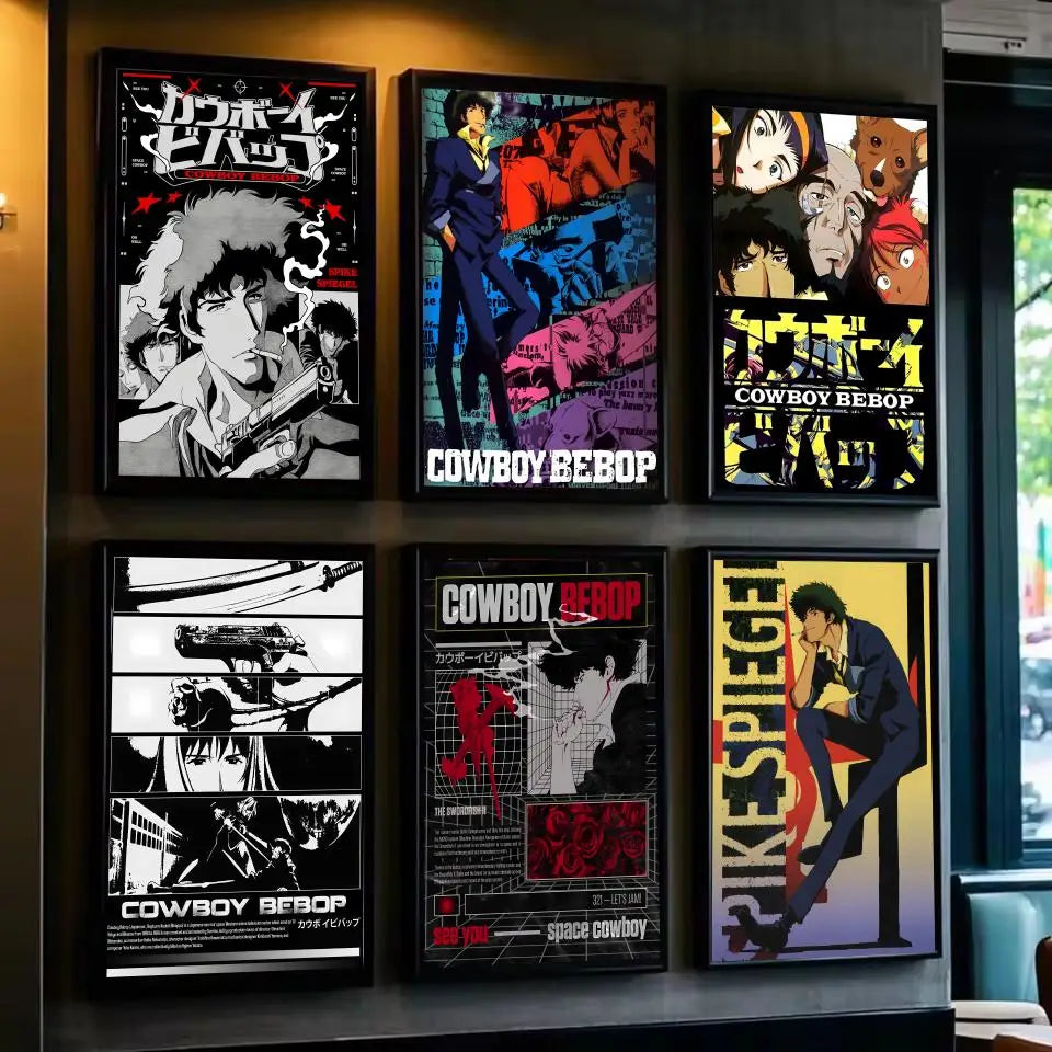 Anime C-cowboy Bebop Poster Modern PP Paper Wall Art Sticker Minimalist Decorative for Cafe Office Bar Home Wall Decor Gift