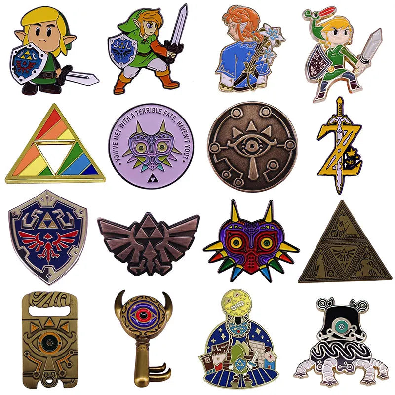 Zelda Tears of The Kingdom Enamel Pins Anime Cartoon Link Metal Brooch Badge Backpack Lapel Collar Pins Jewelry Accessory Gifts