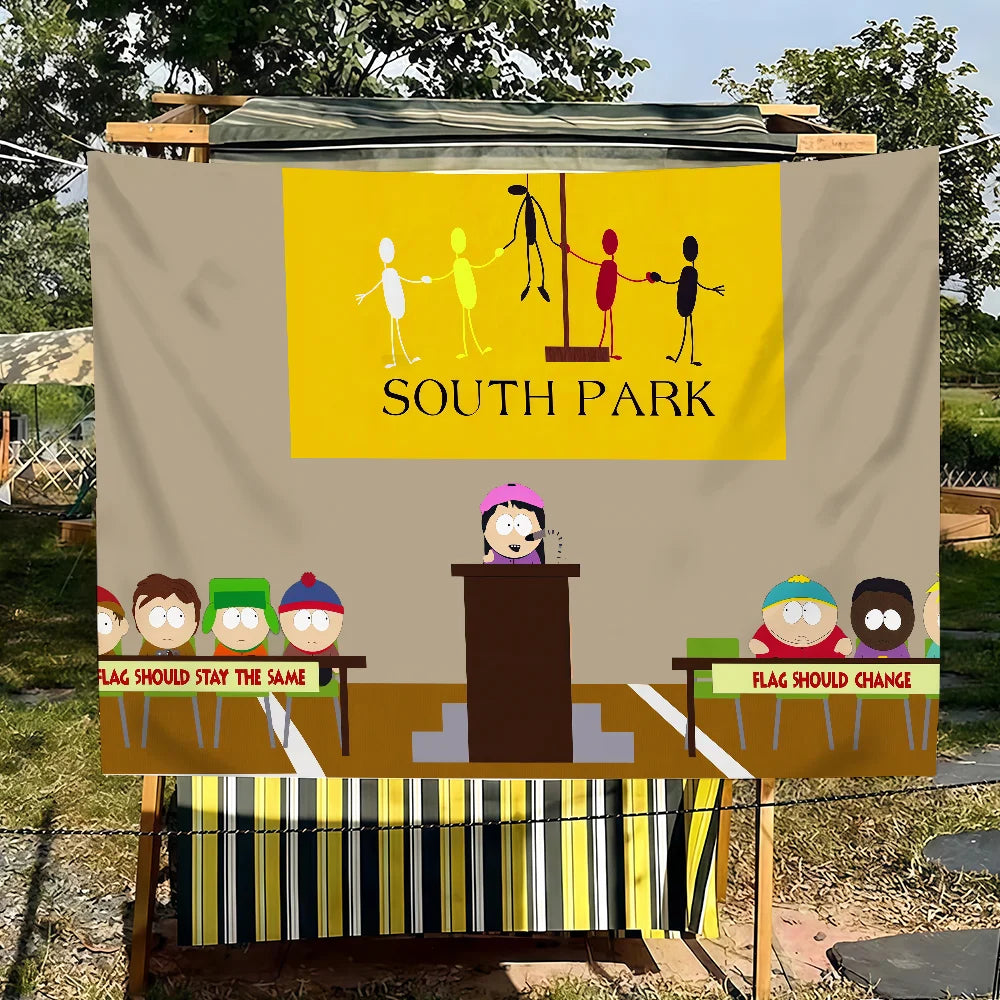 S-SOUTH Cartoon PARK flag For Decoration Outdoor Picnic  Hanging Home Camping Party Banner
