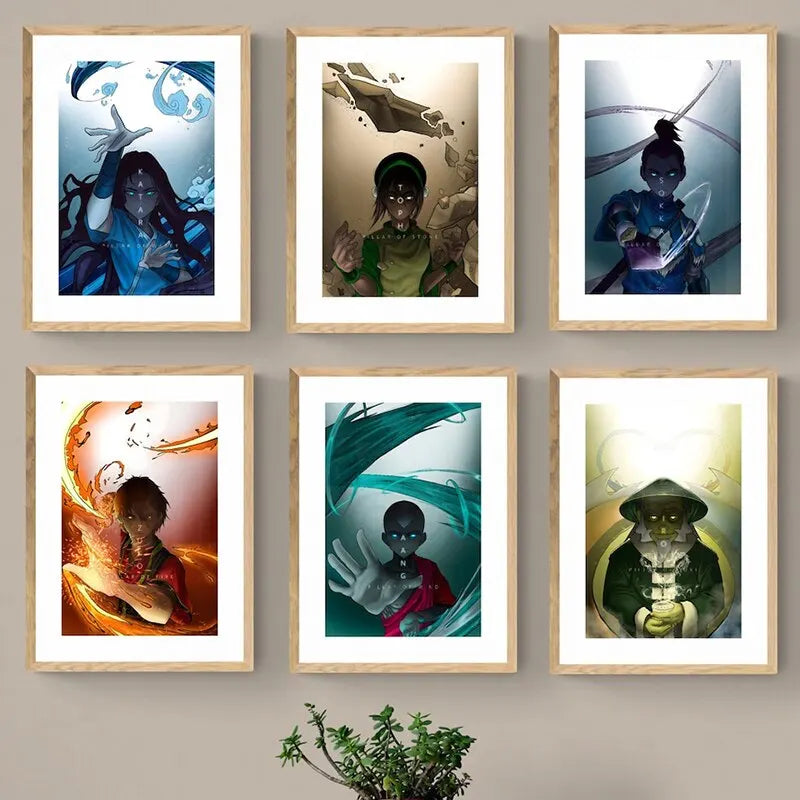 Avatar The Last Airbender Poster Aang Zuko Katara Toph HD Canvas Print Wall Art Home Decor