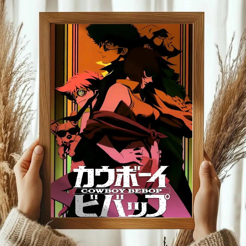 Classic Anime C_Cowboy B_Bebop Poster Decorative Wall Art Stickers Mural Photo Print for Home Living Room Hallway Decor
