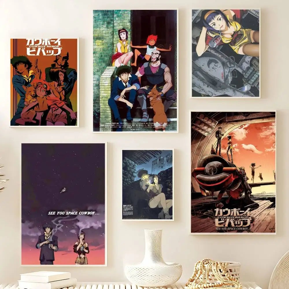 Hot Japan Anime Cowboy Bebop Poster HD Quality Wall Art Retro Posters For Home Room Wall Decor Kawaii Room Decor