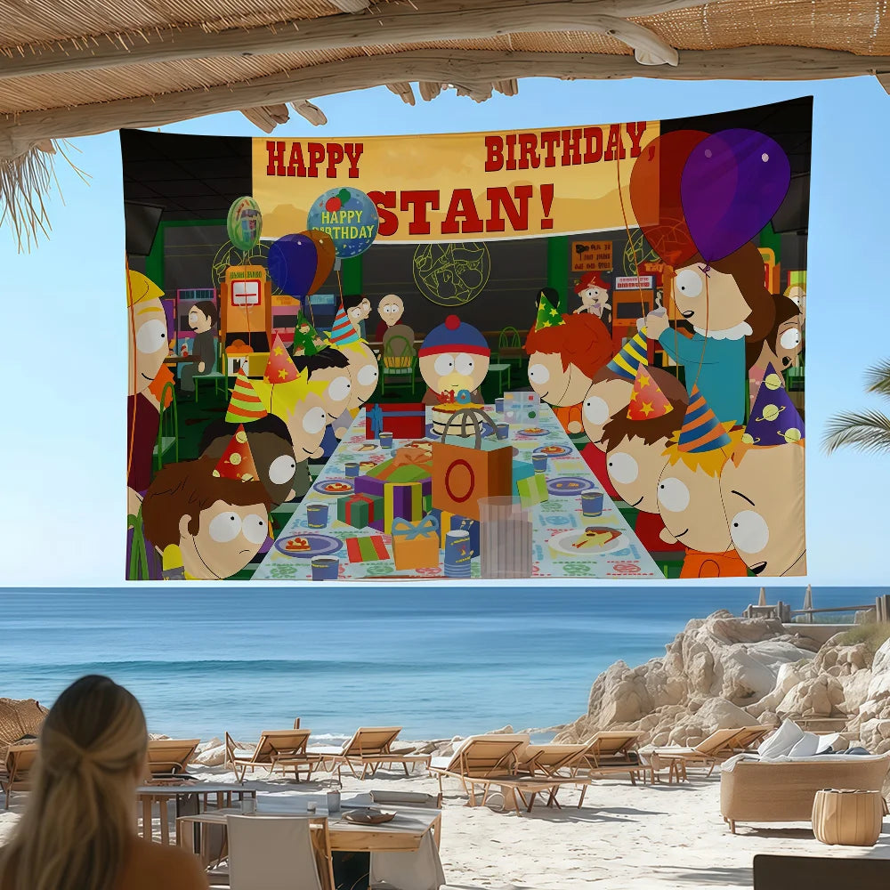 S-SOUTH Cartoon PARK flag For Decoration Outdoor Picnic  Hanging Home Camping Party Banner