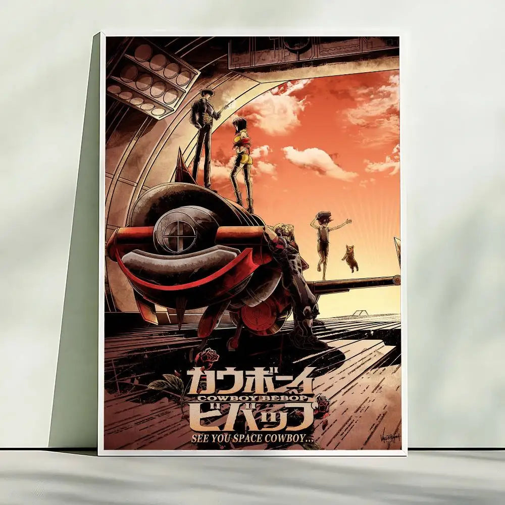 Hot Japan Anime Cowboy Bebop Poster HD Quality Wall Art Retro Posters For Home Room Wall Decor Kawaii Room Decor