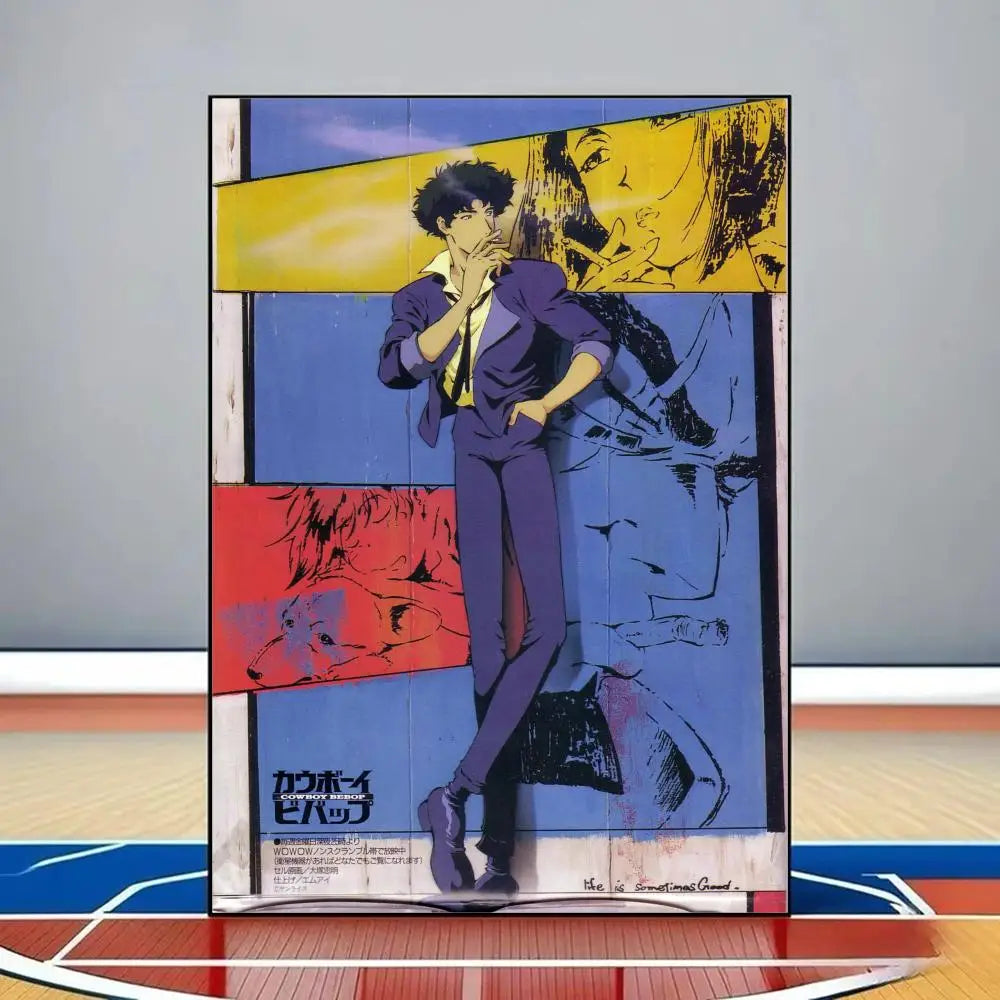 C-Cowboy B-Bebop Anime Poster HD PVC Self Adhesive Wall Art - Waterproof Reusable For Home Office Cafe