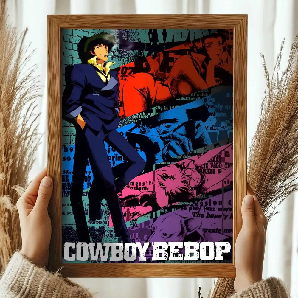 Classic Anime C_Cowboy B_Bebop Poster Decorative Wall Art Stickers Mural Photo Print for Home Living Room Hallway Decor