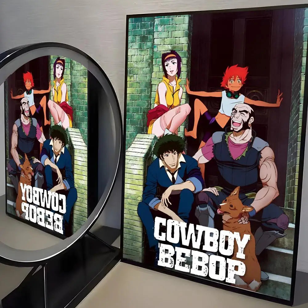 Anime C-cowboy Bebop Poster Modern PP Paper Wall Art Sticker Minimalist Decorative for Cafe Office Bar Home Wall Decor Gift