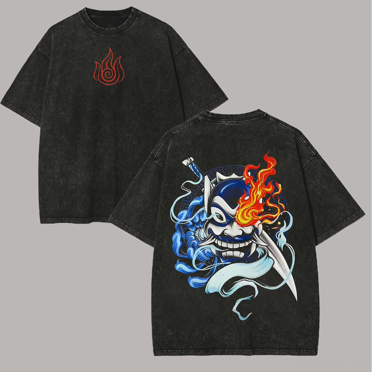 Avatar The Last Airbender hot product New Model Washed T-shirt personality Clothes Retro Fashion Streetwear Trendy Couples soft