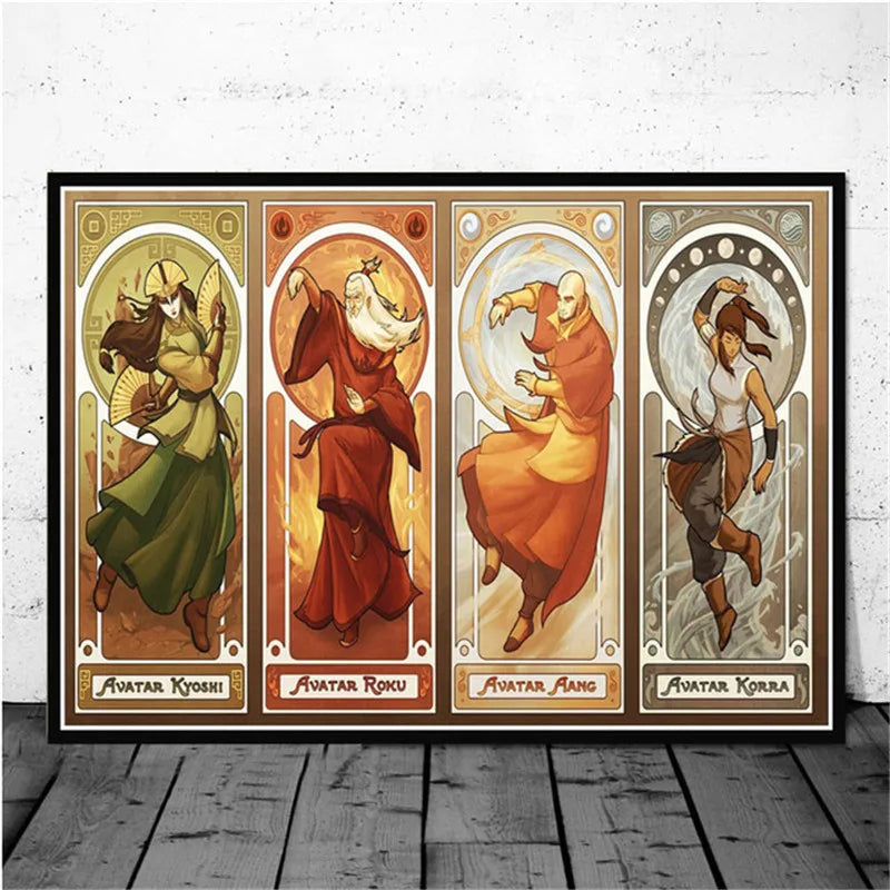 Avatar The Last Airbender Aang Fight Anime Art Poster Canvas Painting Wall Picture For Home Decor Posters and Prints