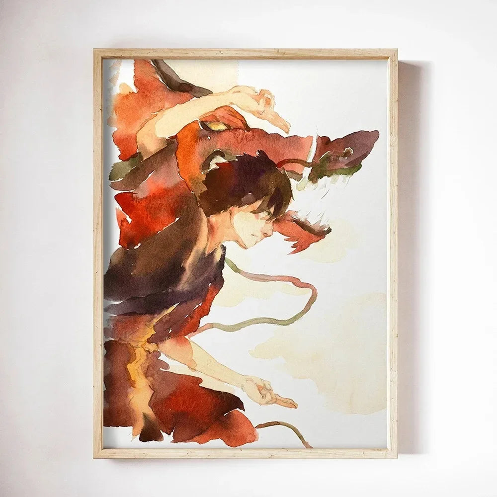 Avatar The Last Airbender Watercolor Painting Art Print Posters And Print Wall Art Painting Wall Picture Living Room Decor