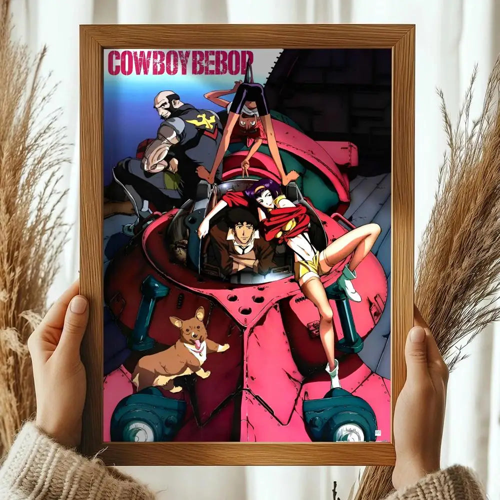 Classic Anime C_Cowboy B_Bebop Poster Decorative Wall Art Stickers Mural Photo Print for Home Living Room Hallway Decor