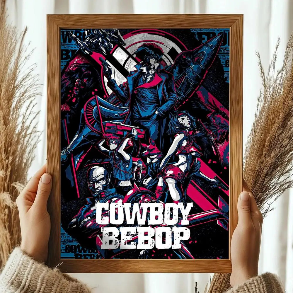 Classic Anime C_Cowboy B_Bebop Poster Decorative Wall Art Stickers Mural Photo Print for Home Living Room Hallway Decor