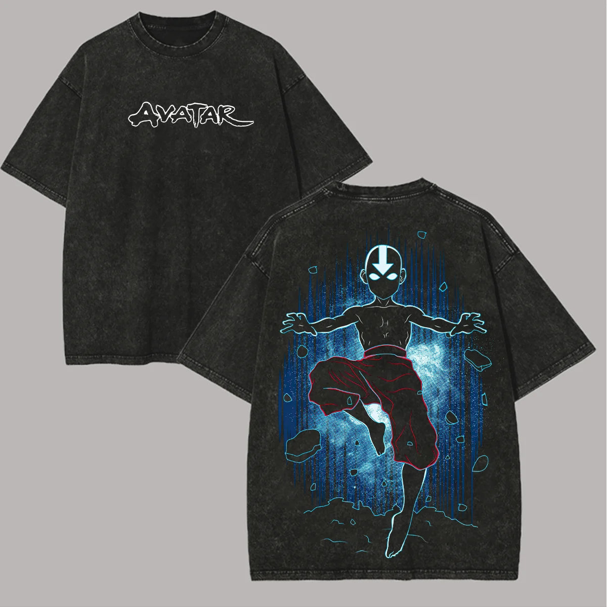 Avatar The Last Airbender hot product New Model Washed T-shirt personality Clothes Retro Fashion Streetwear Trendy Couples soft