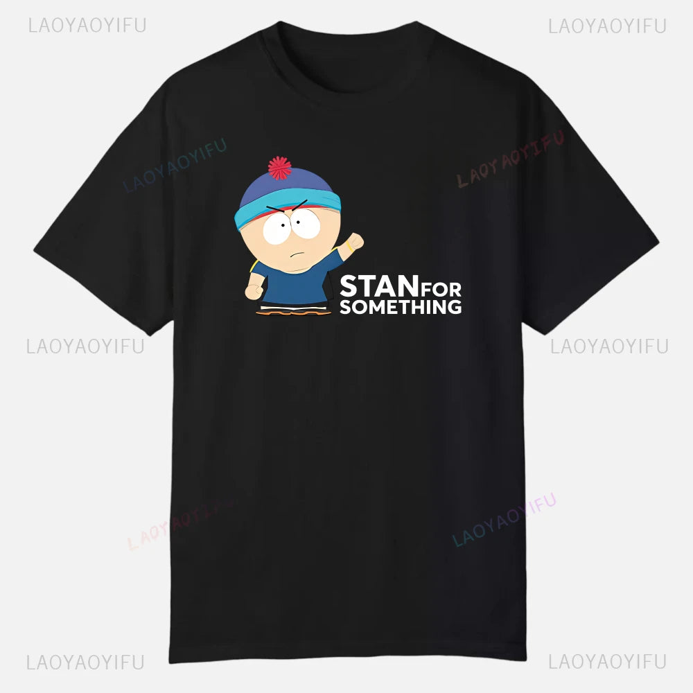 S-South Park Custom Clothes Funny Tops Printed Cotton Short Sleeve Plain Tees Clothing Men Streetwear Graphic T-shirt Quality