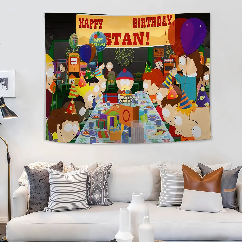 S-SOUTH Cartoon PARK flag For Decoration Outdoor Picnic  Hanging Home Camping Party Banner