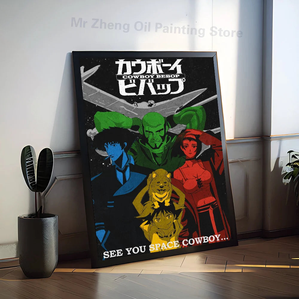 Anime Cowboy Bebop Poster Self-adhesive Art Waterproof Paper Sticker Coffee House Bar Room Wall Decor