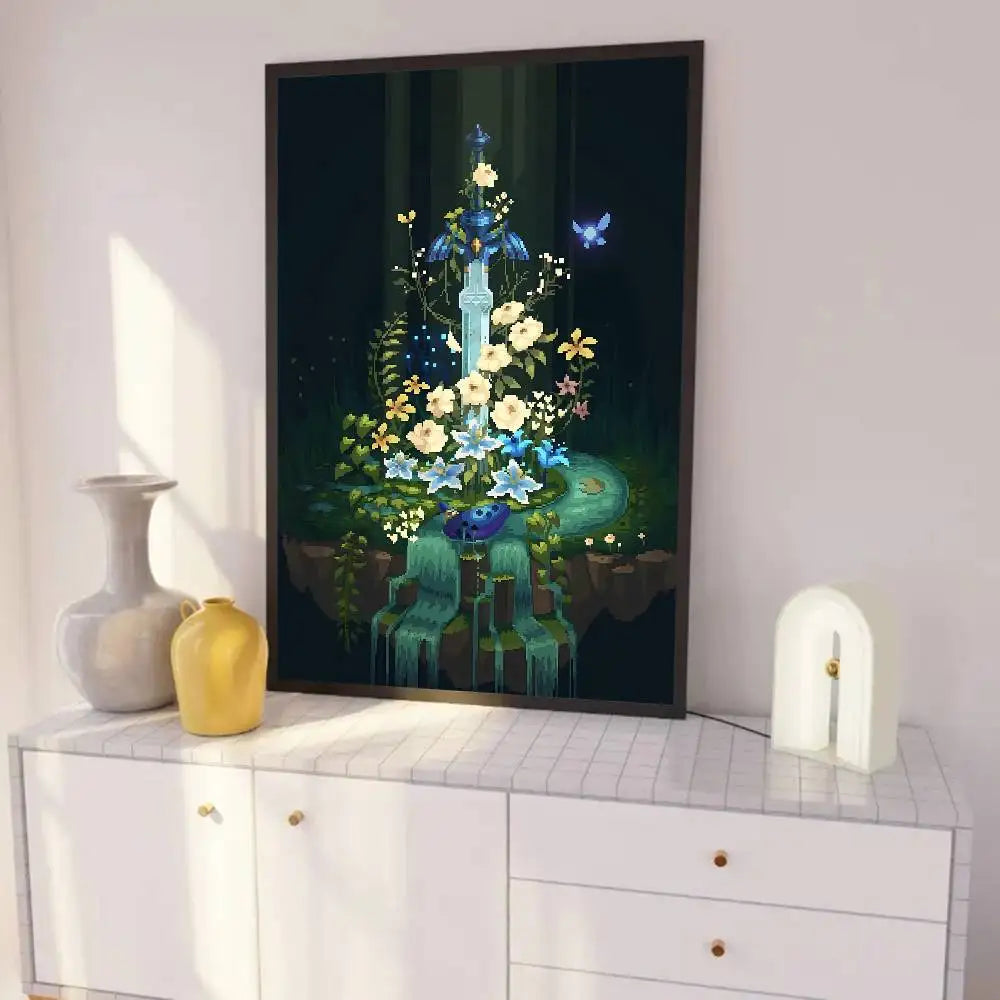 Game L-Legend of Z-elda Cool Breath of The Wild Posters Self Adhesive Waterproof Ideal For Living Room Bedroom Bar Decoration