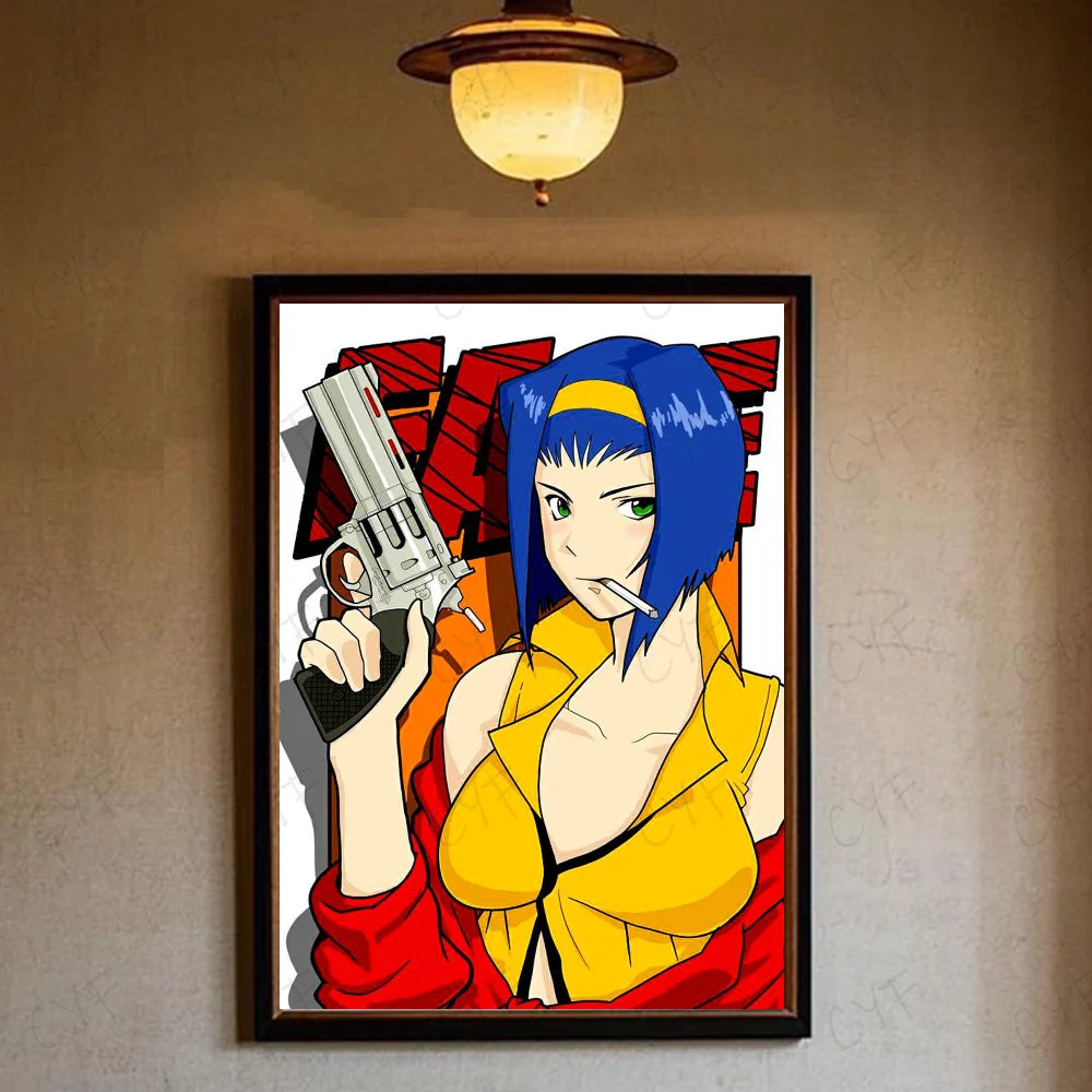 Anime C-Cowboy B-Bebop Poster Poster Wall Art Painting For Home Room Decoration Bedroom Wall Decor Canvases Waterproof Posters