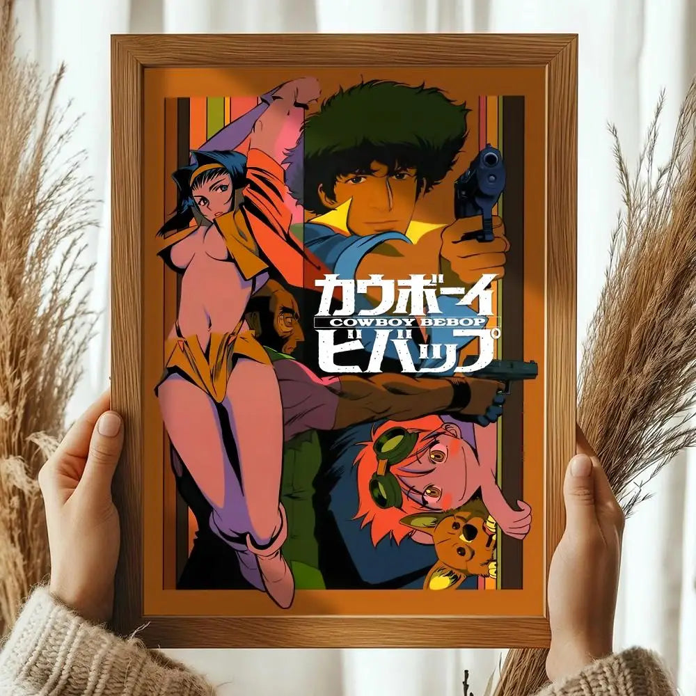 Classic Anime C_Cowboy B_Bebop Poster Decorative Wall Art Stickers Mural Photo Print for Home Living Room Hallway Decor