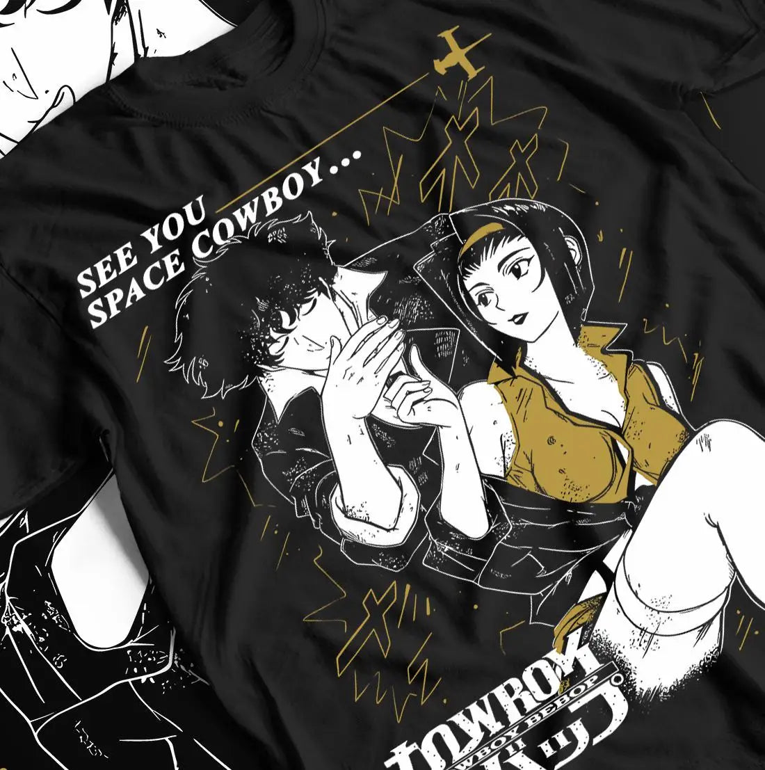 Cowboy Bebop Spike T-shirt Spiegel Anime Gift Funny Shirt, Retro Anime Shirt, Men's and Women's Summer Cotton Comfortable Top