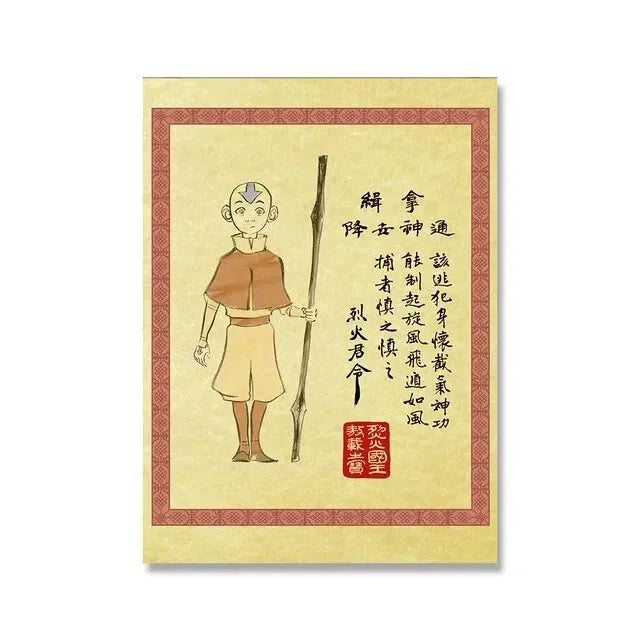 Classic Avatar The Last Airbender Poster Canvas Painting Posters and Prints Wall Art Picture For Living Room Decoration