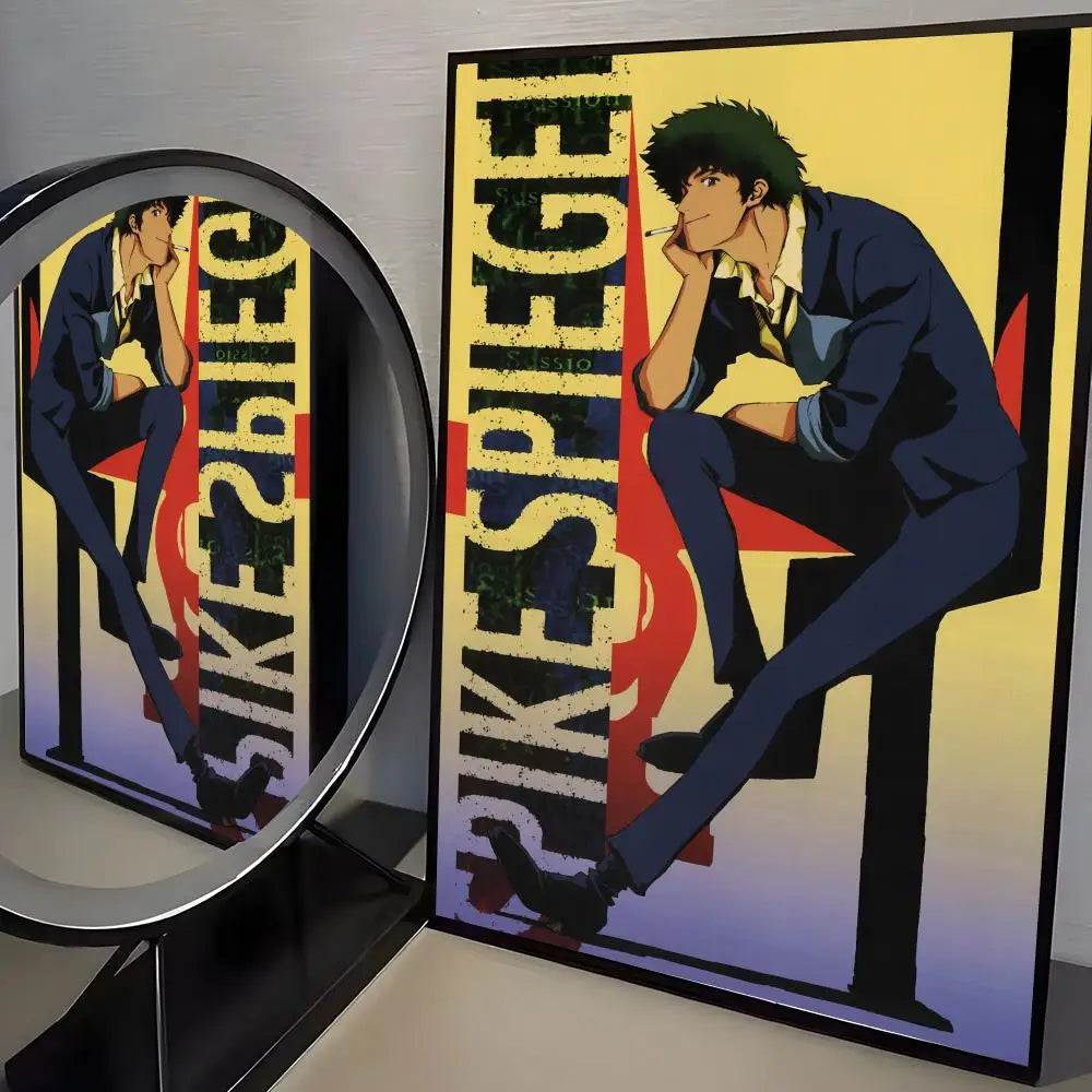 Anime C-cowboy Bebop Poster Modern PP Paper Wall Art Sticker Minimalist Decorative for Cafe Office Bar Home Wall Decor Gift