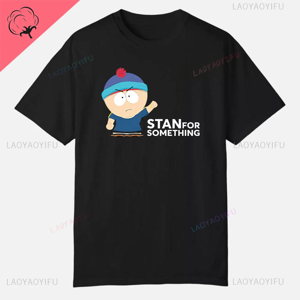 S-South Park Custom Clothes Funny Tops Printed Cotton Short Sleeve Plain Tees Clothing Men Streetwear Graphic T-shirt Quality