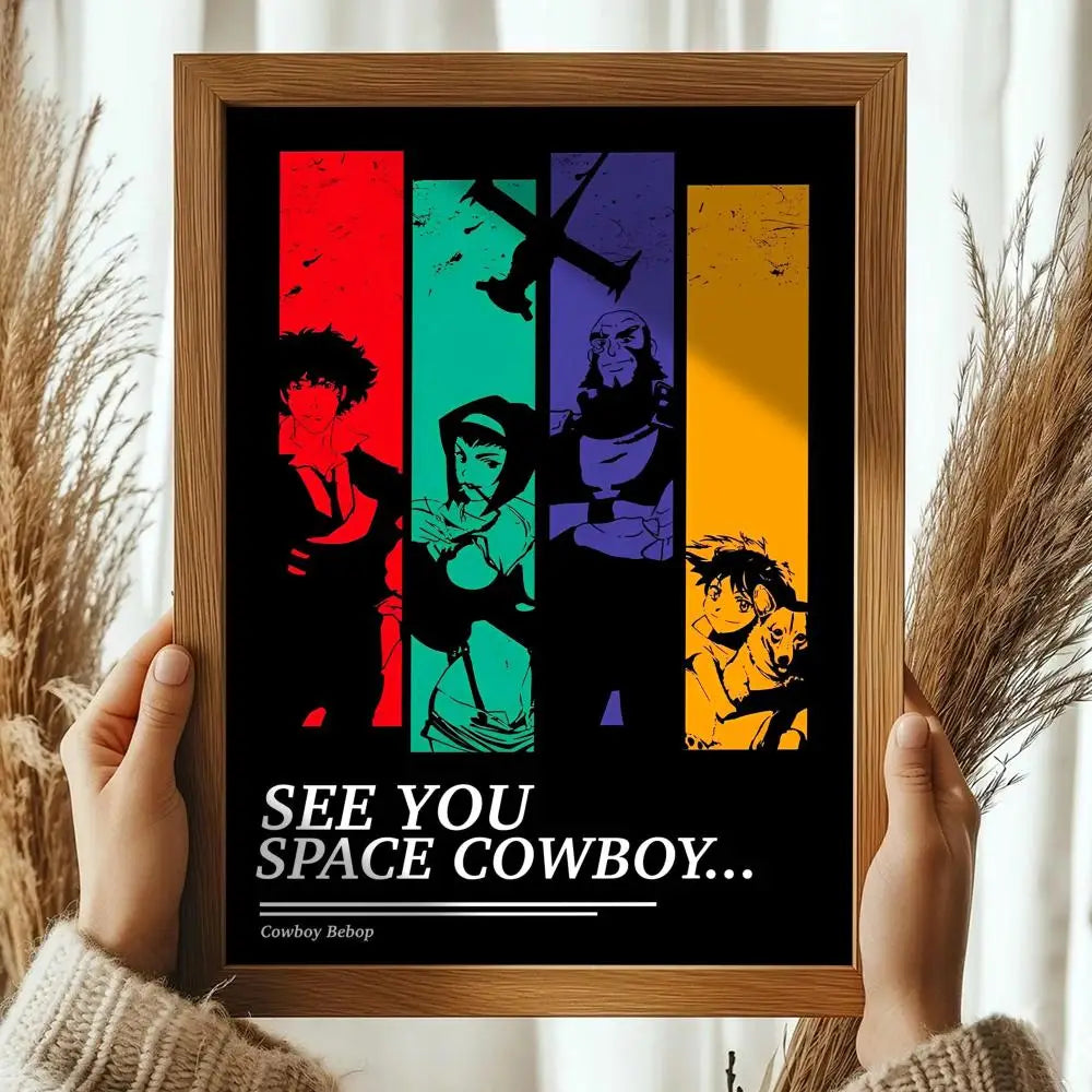 Classic Anime C_Cowboy B_Bebop Poster Decorative Wall Art Stickers Mural Photo Print for Home Living Room Hallway Decor