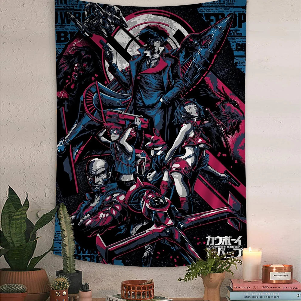 C-Cowboy Bebop Cartoon Tapestry Wall Hanging Decoration Household Home Decor