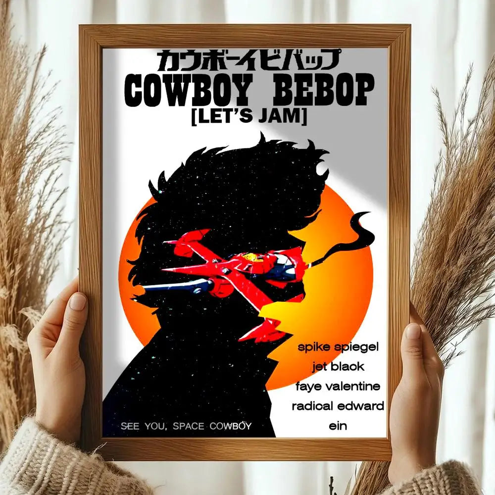 Classic Anime C_Cowboy B_Bebop Poster Decorative Wall Art Stickers Mural Photo Print for Home Living Room Hallway Decor