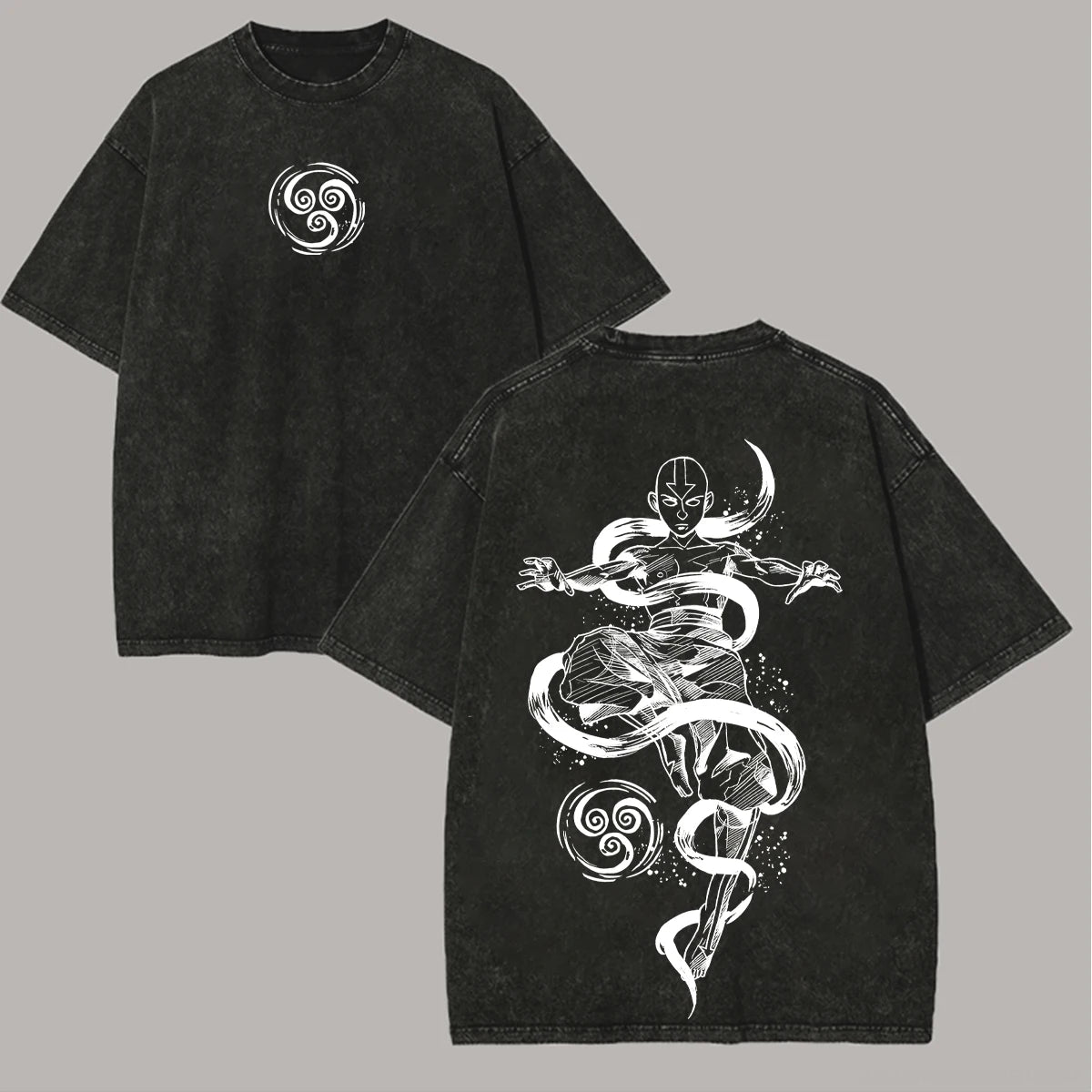 Avatar The Last Airbender hot product New Model Washed T-shirt personality Clothes Retro Fashion Streetwear Trendy Couples soft