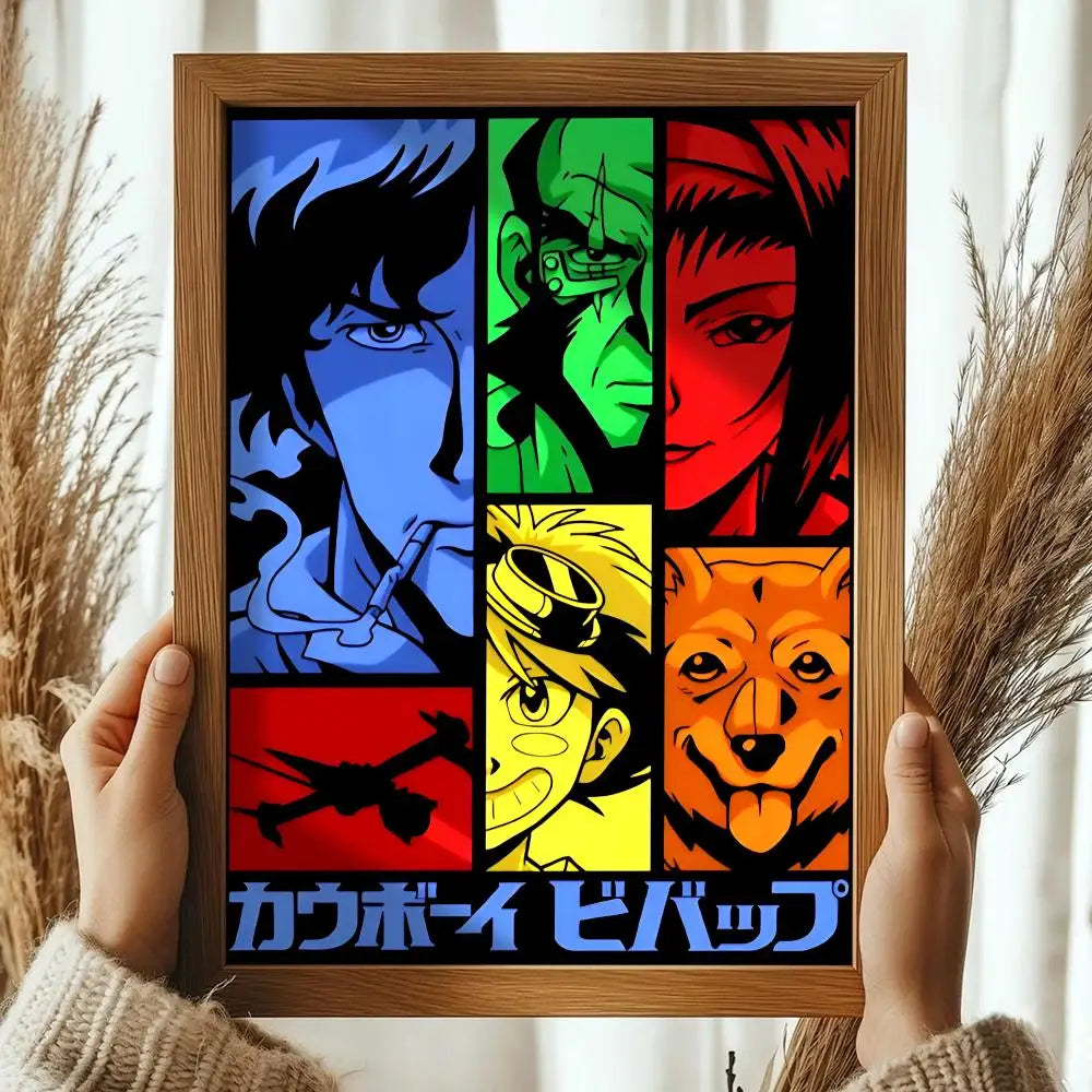 Classic Anime C_Cowboy B_Bebop Poster Decorative Wall Art Stickers Mural Photo Print for Home Living Room Hallway Decor